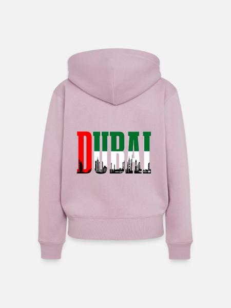 Dubai Skyline UAE Souvenir - Frauen Premium Bio Zip Hoodie - Altrosa