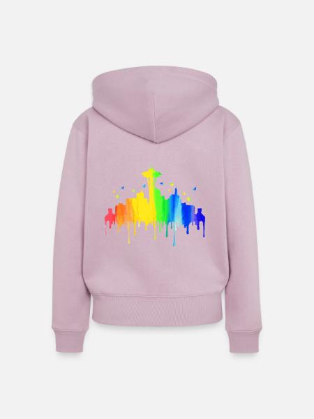 Seattle Washington Souvenir Geschenk - Frauen Premium Bio Zip Hoodie - Altrosa