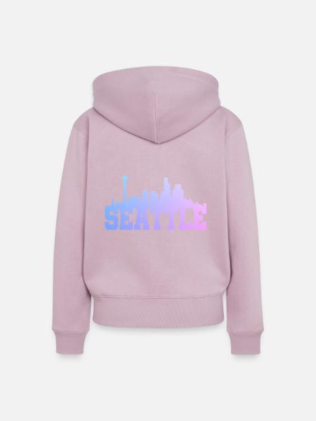 Seattle Washington Souvenir Geschenk - Frauen Premium Bio Zip Hoodie - Altrosa
