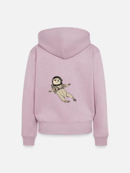 Otter Space Lustig Otter Astronaut - Frauen Premium Bio Zip Hoodie - Altrosa