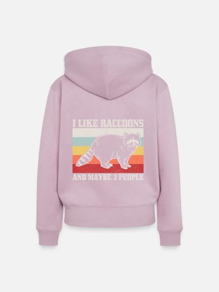 Waschbär Lustig Geschenk - Frauen Premium Bio Zip Hoodie - Altrosa