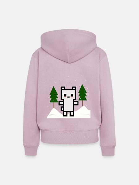 Eisbär - Frauen Premium Bio Zip Hoodie - Altrosa