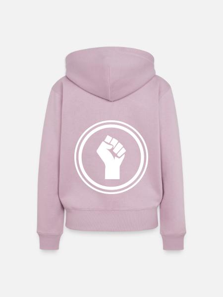 Hand Faust - Frauen Premium Bio Zip Hoodie - Altrosa
