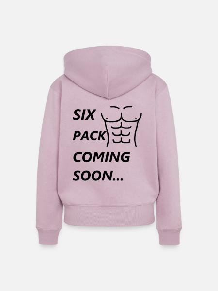 Sixpack coming soon - Frauen Premium Bio Zip Hoodie - Altrosa