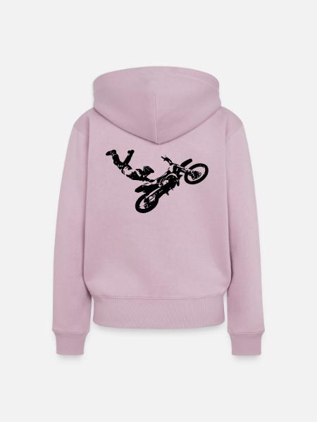 Motocross Sprung - Frauen Premium Bio Zip Hoodie - Altrosa