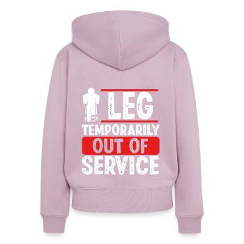 Broken Leg Club Broken Leg Broken Leg Warrior - Women's Premium Organic Zip Hoodie - dusky pink - Back - Julia (174cm)