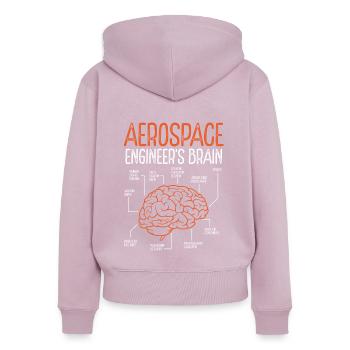 Cerveau d’ingénierie aérospatiale pour ingénieur aérospatial - Sweat à capuche zippé Premium bio Femme - rose poudré - Dos - Julia (174cm)