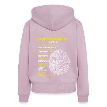 Network Engineer Networking Network Engineering - Women's Premium Organic Zip Hoodie - dusky pink - Back - Julia (174cm)