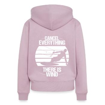 Kitesurfing Wind Kiteboarder Kitesurf Kiteboarder - Women's Premium Organic Zip Hoodie - dusky pink - Back - Julia (174cm)