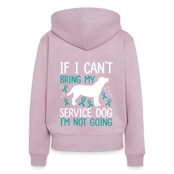 PTSD Support Chien De soutien Soutien Animal TSD Chien - Sweat à capuche zippé Premium bio Femme - rose poudré - Dos - Julia (174cm)