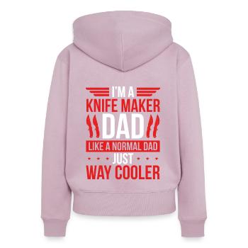 Knife Maker Bladesmithing Knife Collecting - Women's Premium Organic Zip Hoodie - dusky pink - Back - Julia (174cm)