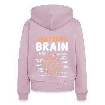Labratory Technician Brain Lab Scientist Lab Tech - Women's Premium Organic Zip Hoodie - dusky pink - Back - Julia (174cm)