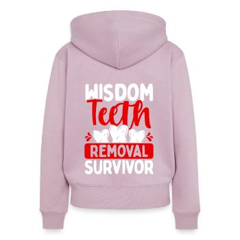 Wisdom Teeth Removal Survivor Humor Tooth Surgery - Women's Premium Organic Zip Hoodie - dusky pink - Back - Julia (174cm)
