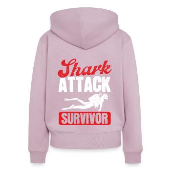 Scuba Diving Shark Attack Survivor Scuba Diver - Frauen Premium Bio Zip Hoodie - Altrosa - Hinten - Julia (174cm)