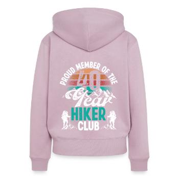 40 Year Old Hiker Mountains Hiking Birthday 40 - Frauen Premium Bio Zip Hoodie - Altrosa - Hinten - Julia (174cm)