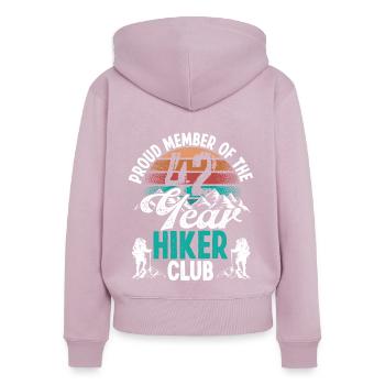 42 Year Old Hiker Mountains Hiking Birthday 42 - Frauen Premium Bio Zip Hoodie - Altrosa - Hinten - Julia (174cm)