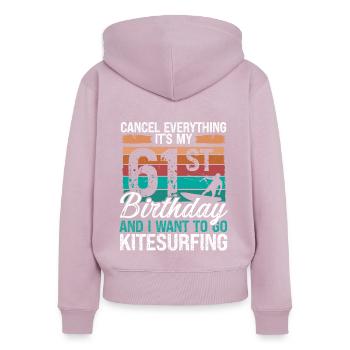 61 Birthday Kiteboarding Kitesurfer 61 Year Old - Frauen Premium Bio Zip Hoodie - Altrosa - Hinten - Julia (174cm)