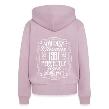 1981 Birthday Kitesurfer Kiteboarding Born in 1981 - Frauen Premium Bio Zip Hoodie - Altrosa - Hinten - Julia (174cm)