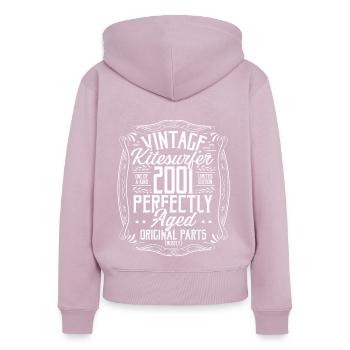 2001 Birthday Kitesurfer Kiteboarding Born in 2001 - Frauen Premium Bio Zip Hoodie - Altrosa - Hinten - Julia (174cm)