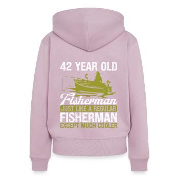 42 Year Old Fisherman Fishing Rod 42 Angler - Frauen Premium Bio Zip Hoodie - Altrosa - Hinten - Julia (174cm)
