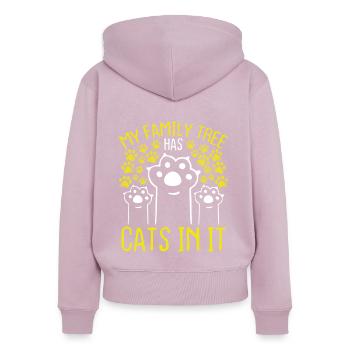 Cat Owner Family Tree has a Cat in it Funny - Frauen Premium Bio Zip Hoodie - Altrosa - Hinten - Julia (174cm)