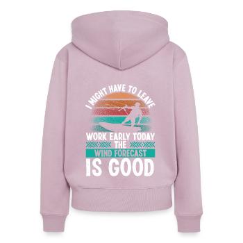 Kitesurfing Wind Forecast Kiteboarding Kitesurf - Women's Premium Organic Zip Hoodie - dusky pink - Back - Julia (174cm)