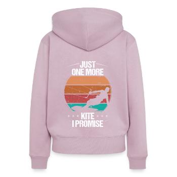 Kitesurfing Just one more Kite I promise Vintage - Women's Premium Organic Zip Hoodie - dusky pink - Back - Julia (174cm)
