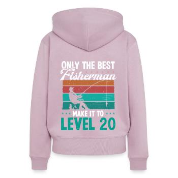 20 Fishing Level 20 Year Old Angler Fisherman - Frauen Premium Bio Zip Hoodie - Altrosa - Hinten - Julia (174cm)