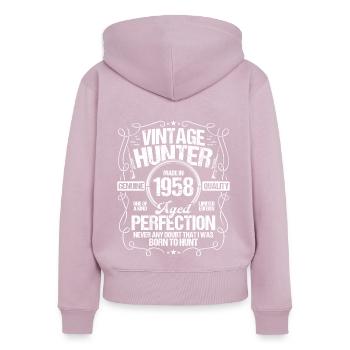 1958 Hunting for Boar Hunter Dog 1958 Year Born - Frauen Premium Bio Zip Hoodie - Altrosa - Hinten - Julia (174cm)