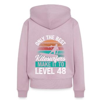 48 Kitesurf Level 48 Year Retro Kiteboarding - Women's Premium Organic Zip Hoodie - dusky pink - Back - Julia (174cm)