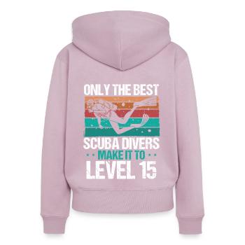 15 Scuba Diving Level 15 Year Diver Snorkeling - Frauen Premium Bio Zip Hoodie - Altrosa - Hinten - Julia (174cm)