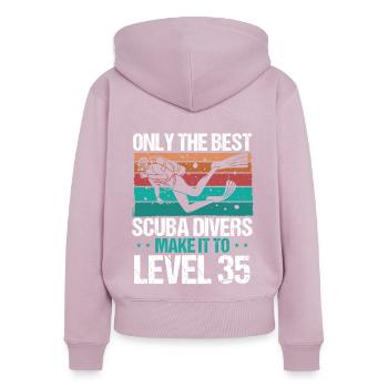 35 Scuba Diving Level 35 Year Diver Snorkeling - Frauen Premium Bio Zip Hoodie - Altrosa - Hinten - Julia (174cm)