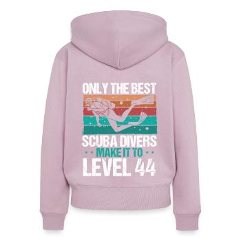 44 Scuba Diving Level 44 Year Diver Snorkeling - Frauen Premium Bio Zip Hoodie - Altrosa - Hinten - Julia (174cm)