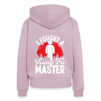 Funny Leg Amputee Survivor Humor Amputated Leg - Women's Premium Organic Zip Hoodie - dusky pink - Back - Julia (174cm)