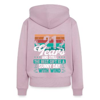21 Year Old Kitesurfer Kiteboarding 21 Birthday - Frauen Premium Bio Zip Hoodie - Altrosa - Hinten - Julia (174cm)