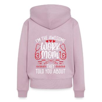 Nurse Work Mom they told you about RN CNA - Women's Premium Organic Zip Hoodie - dusky pink - Back - Julia (174cm)