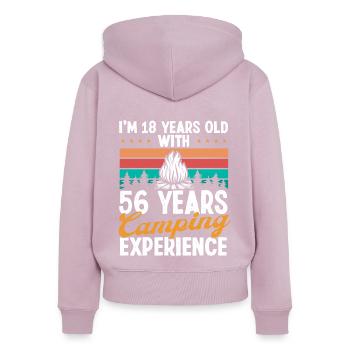 74 Year Old Camper Mountains Camping 74 Birthday - Women's Premium Organic Zip Hoodie - dusky pink - Back - Julia (174cm)