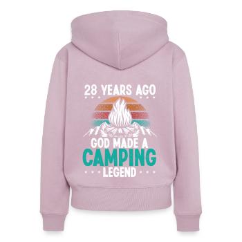 28 Year Old Camping Legend Scout 28Birthday Camper - Women's Premium Organic Zip Hoodie - dusky pink - Back - Julia (174cm)