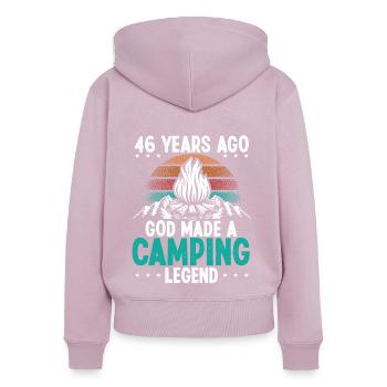 46 Year Old Camping Legend Scout 46Birthday Camper - Women's Premium Organic Zip Hoodie - dusky pink - Back - Julia (174cm)