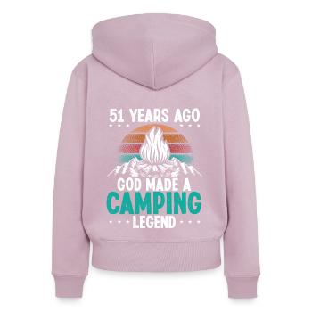 51 Year Old Camping Legend Scout 51Birthday Camper - Women's Premium Organic Zip Hoodie - dusky pink - Back - Julia (174cm)