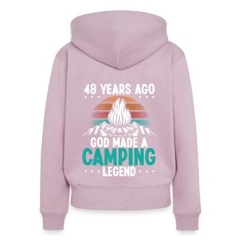 48 Year Old Camping Legend Scout 48Birthday Camper - Women's Premium Organic Zip Hoodie - dusky pink - Back - Julia (174cm)