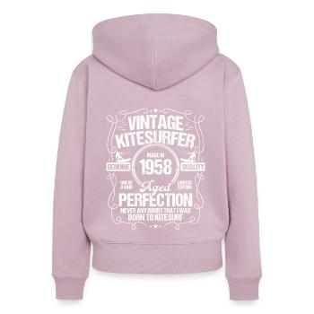 1958 Kiteboarding Kitesurfing Kitesurfer Born 1958 - Frauen Premium Bio Zip Hoodie - Altrosa - Hinten - Julia (174cm)