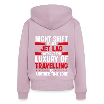 Night Shift Worker Production Jobs Factory Job - Frauen Premium Bio Zip Hoodie - Altrosa - Hinten - Julia (174cm)