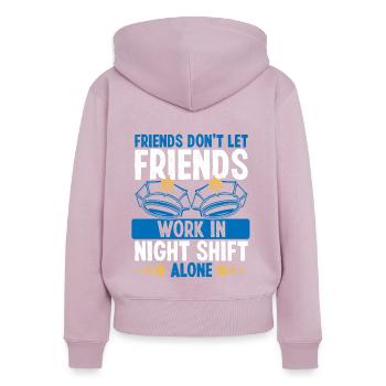 Police Officer Co Worker Night Shift Policeman - Frauen Premium Bio Zip Hoodie - Altrosa - Hinten - Julia (174cm)