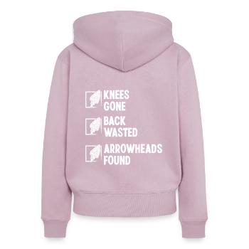 Collector Knee Pain Back Injury Arrowhead Hunting - Frauen Premium Bio Zip Hoodie - Altrosa - Hinten - Julia (174cm)