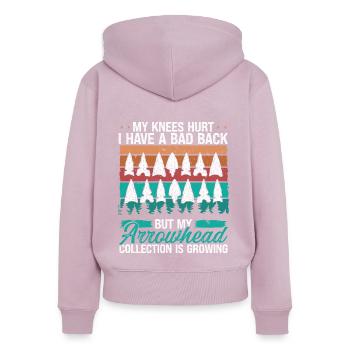 Arrowhead Hunting Knee Injury Back Pain Collector - Women's Premium Organic Zip Hoodie - dusky pink - Back - Julia (174cm)