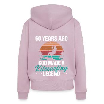 60 Birthday Kitesurf Legend Kiteboard 60 Year Old - Frauen Premium Bio Zip Hoodie - Altrosa - Hinten - Julia (174cm)
