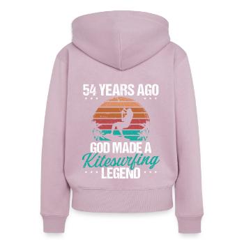 54 Birthday Kitesurf Legend Kiteboard 54 Year Old - Women's Premium Organic Zip Hoodie - dusky pink - Back - Julia (174cm)