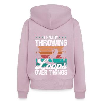 Kiteboarder throwing Loops Kite Kiteboarding - Frauen Premium Bio Zip Hoodie - Altrosa - Hinten - Julia (174cm)
