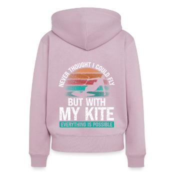 Vintage Kite Kiteboarder Kitesurfing Retro Kite - Frauen Premium Bio Zip Hoodie - Altrosa - Hinten - Julia (174cm)